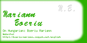 mariann boeriu business card